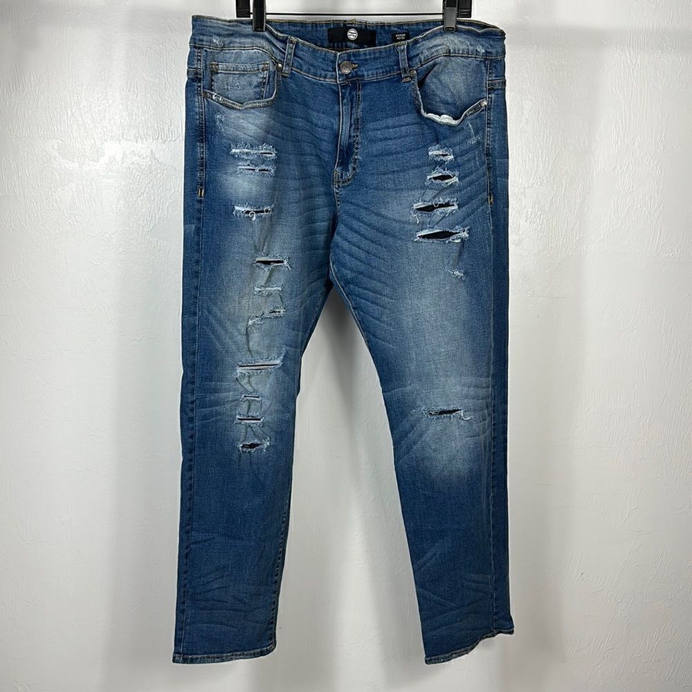 Jordan Arron Craig Jean Studio Blue Ripped Regular Rise Jeans Size 40 x 32